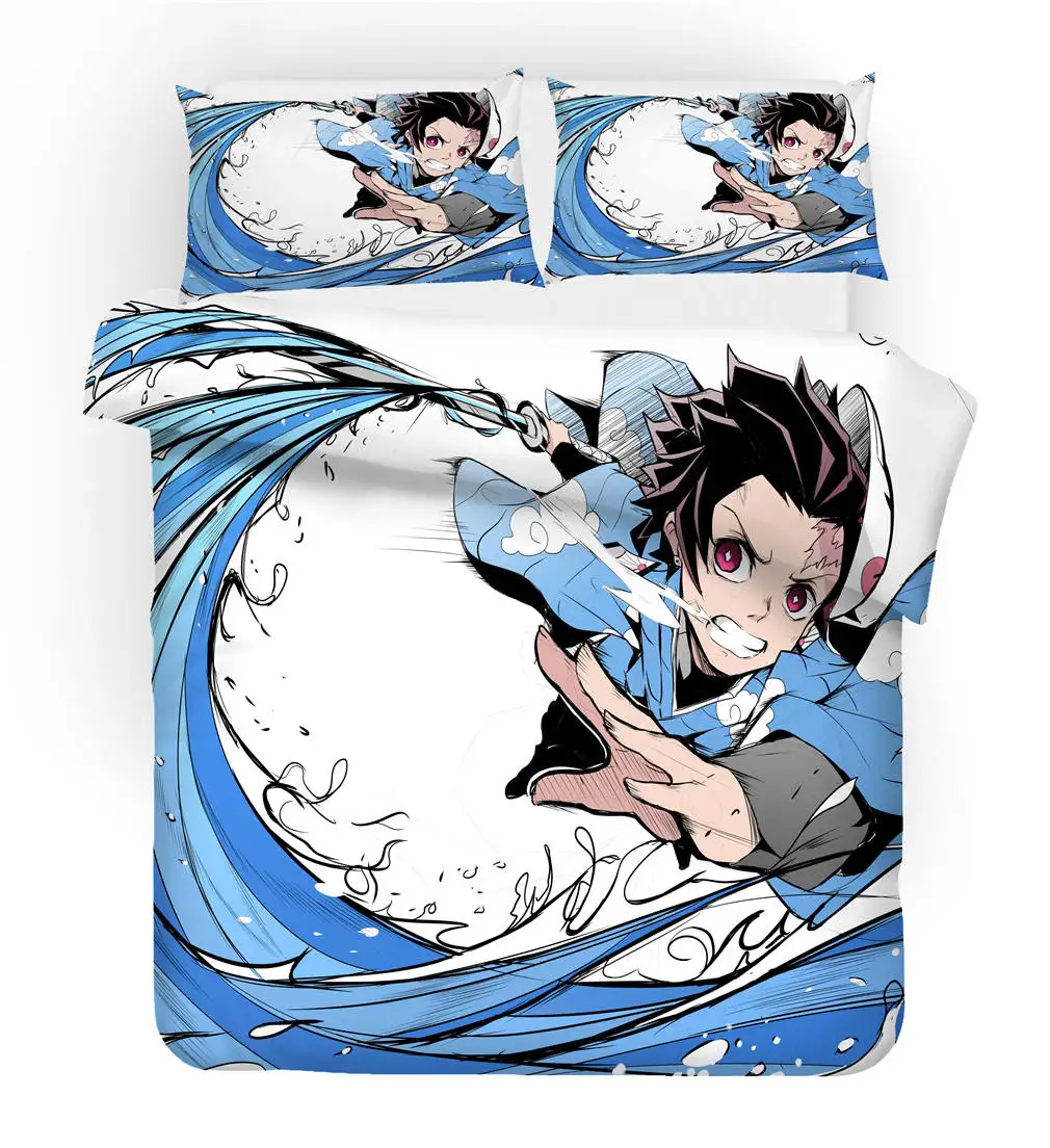 Постельное белье с аниме набор демон Slayer мультфильм дети подарок пододеяльников