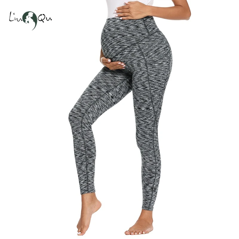 maternity tracksuit set New Womens Maternity Yoga Pants Pregnancy Mama Clothing for Women with Pockets High Waisted Workout Pants for Women Leggings maternity work clothes