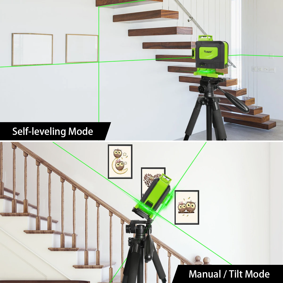 Laser Level 4D 16 Lines Cross Line Green Beam Multi function Remote Control Li-ion battery For Tiles Floor