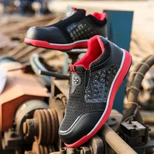 Ультра-легкая, дышащая и smash-Доказательство защитная обувь, мужские и женские smash-proof ботинки со стальным носком с мягкой подошвой