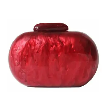 

WoMan Evening Bag Acrylic Long Round Clutch Party Handbag Bridal Shoulder Purse