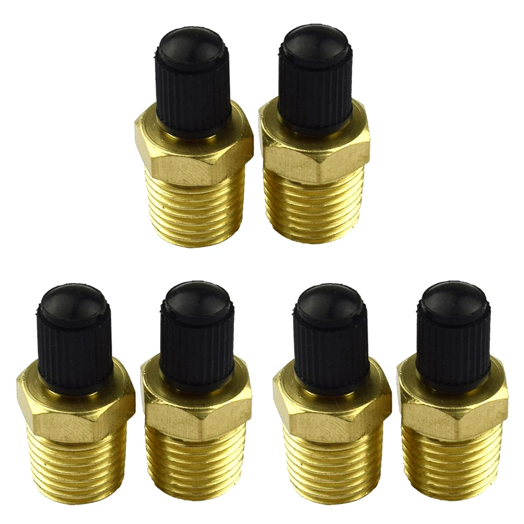 6pcs 1/4" NPT Brass Air Compressor Tank Fill Valve Schrader Screw Stype