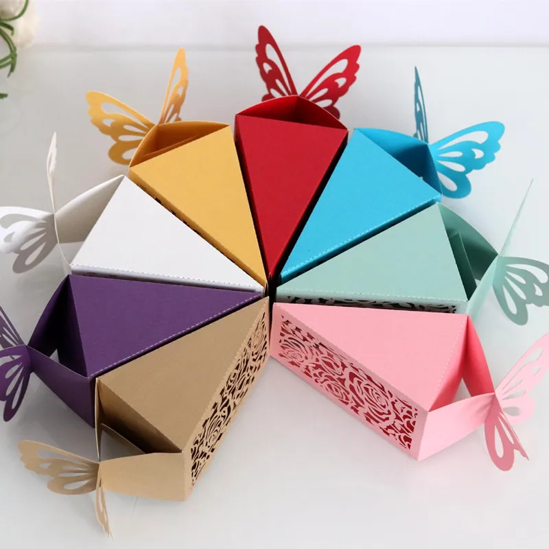 10pcs Butterfly Hollow Flower Laser Cut Candy Gift Boxes Packaging Dragee for Wedding Birthday Decoration Baby Shower Wrapping | Дом и сад