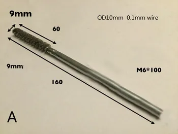 

1 stainless steel tube brush wire cleaning brush boiler wire brush pipe cleaner OD10 / 12/15/16 / 18mm