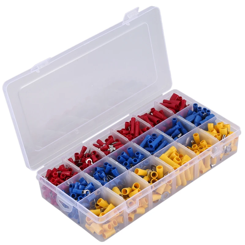 Crimping Pliers Cable Lugs Set, Crimping Pliers with 700 pcs. Electrical Connectors Crimp Connectors Assortment 0.5-6 Qmm for In