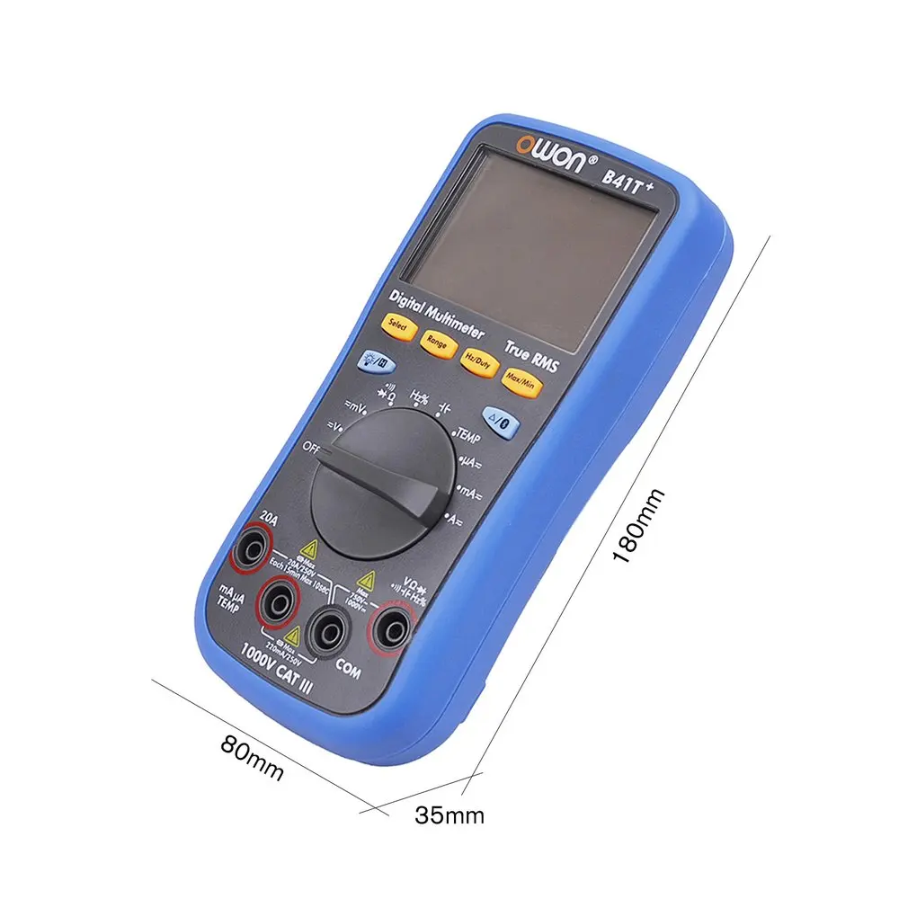 Owon B41T+ цифровой мультиметр с подсветкой ЖК-мультиметр Bluetooth AC/DC Вольтметр Амперметр истинное RMS диодное сопротивление непрерывности