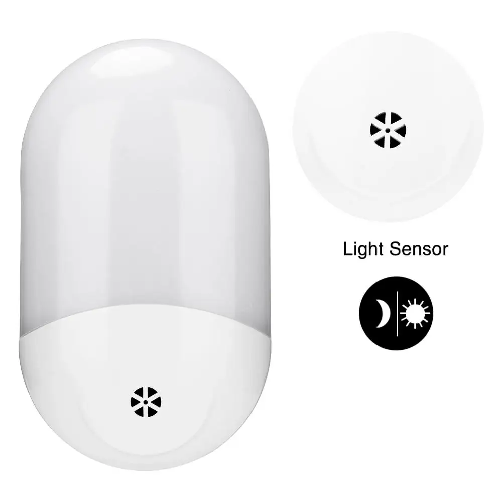 Warm Light Sensor Night Light EU/US Plug in LED lamp Warm Light For Hallway Bedroom Garage Corridor Kitchen
