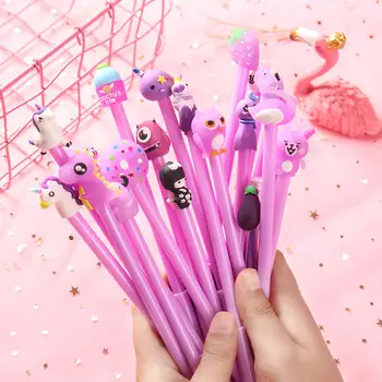 

10pcs Kawaii Black Ink Neutral pen 3D Cartoon Animal Multicolor Gel Pen 0.5mm School Gift Office Stationery Supplies Korea Sweet