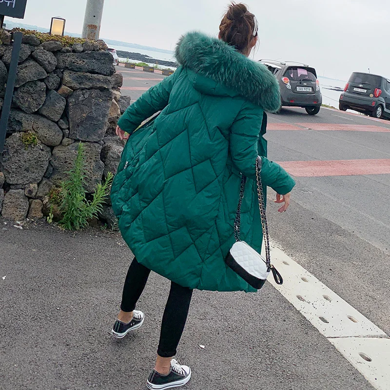 Winter Jacket Women Parkas for Coat Fashion Female Down Jacket With a Hood Large Faux Fur Collar Coat Autumn high quality