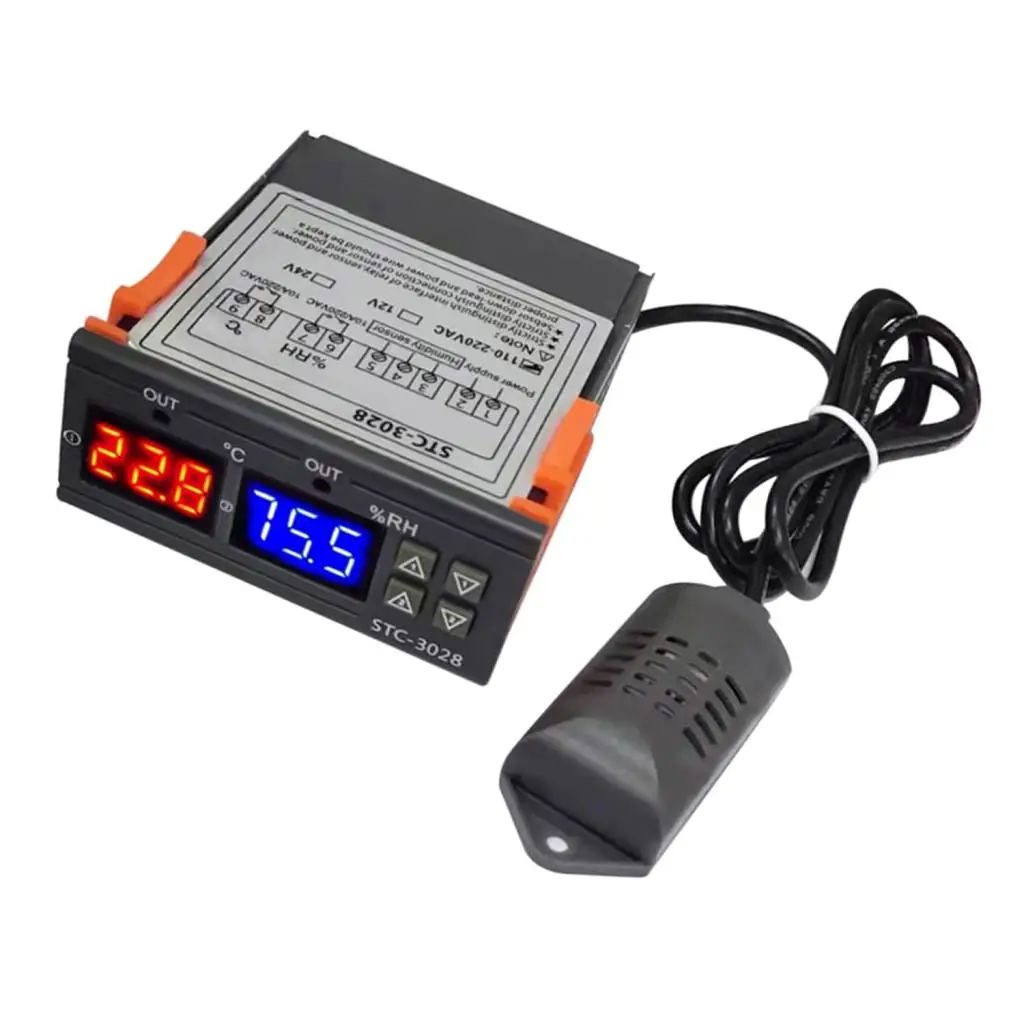 Digital Temperature and Humidity Controller - Thermostat &amp Humidistat Duble Display AC110~220V DC24V DC12V | Автомобили и