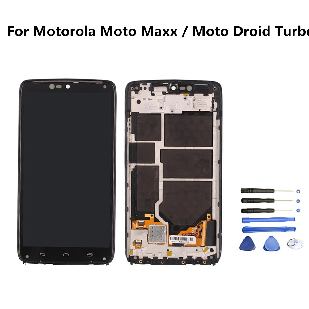 

For Motorola Moto Droid Turbo LCD Display Touch Screen with Frame Digitizer 5.2"For Motorola Moto Maxx XT1225 XT1254 LCD Display