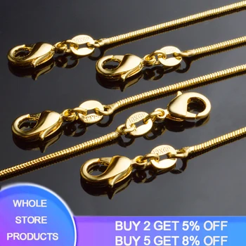 

Hot Sale Elegant 40-75CM 1mm Real Gold Plated Fine Necklace Chain For DIY Jewelry Making Supplies Chains Findings Accessories