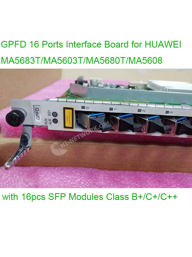 GPFD Interface Board 16 Ports GPON OLT Mainboard with SFP Modules Class 