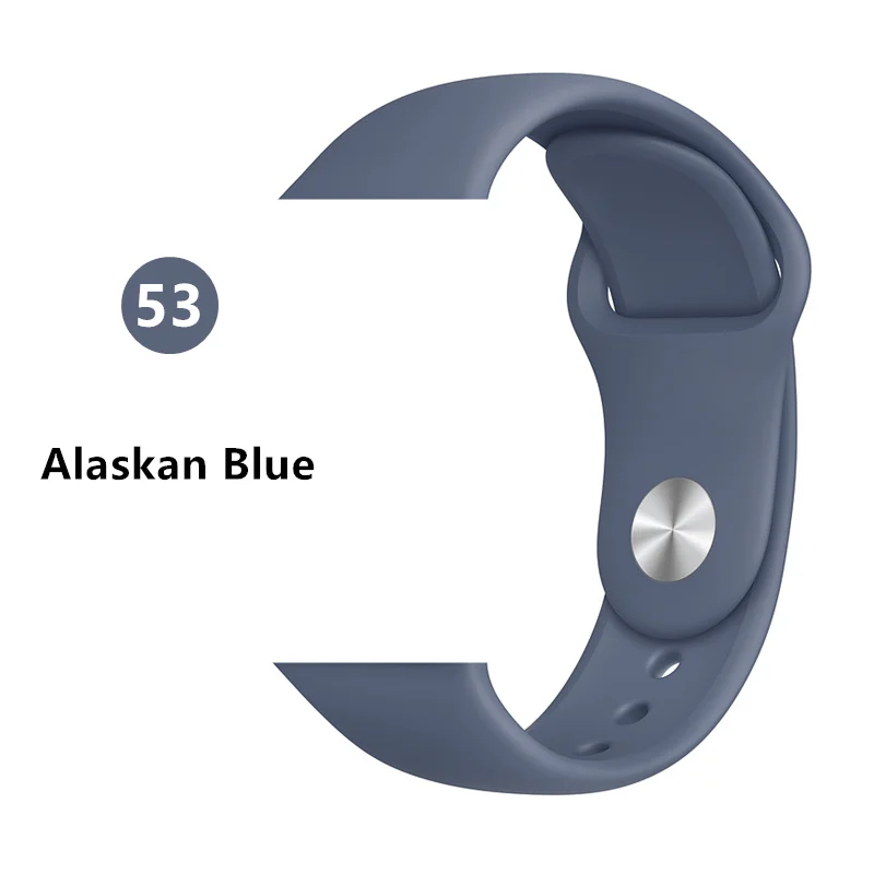 Alaskan Blue Ремешок для Apple Watch 38 мм 42 мм iWatch 4 ремешка 44 мм 40 мм спортивный силиконовый ремень браслет Apple watch 5 4 3 2 Аксессуары для ремешка - Цвет ремешка: Alaskan Blue