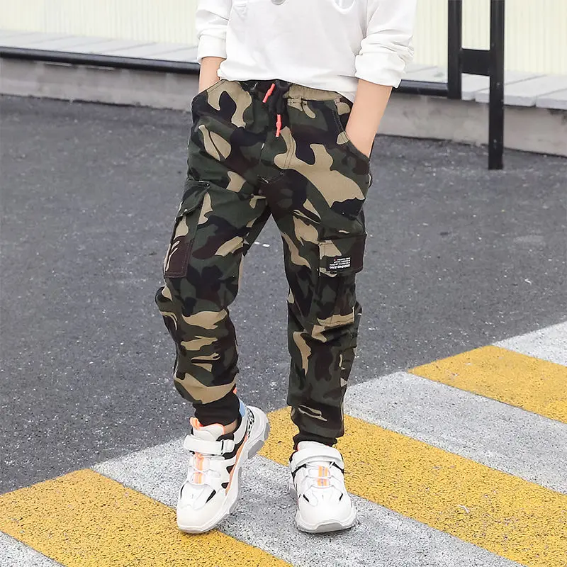 Günstige Marke Neue Baumwolle Camouflage Hosen Jungen Militär Kinder frauen Casual Outdoor Hose für Kinder Cargo Pants Armee Camo Hose Pant
