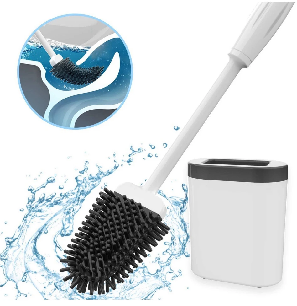 Bathroom Toilet Brush Floor Scrub Brush with Long Handle 2 Packs Flexible Deep Cleaner Brushes Set for Bathroom Cleaning Toilet Brush and Holder Set