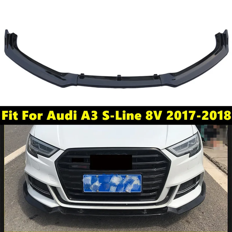 Высокое качество для S3 Стиль ABS передний бампер спойлер универсальный Audi A3 S Line 8V