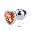 Size Diamond anal plug metal heart orange