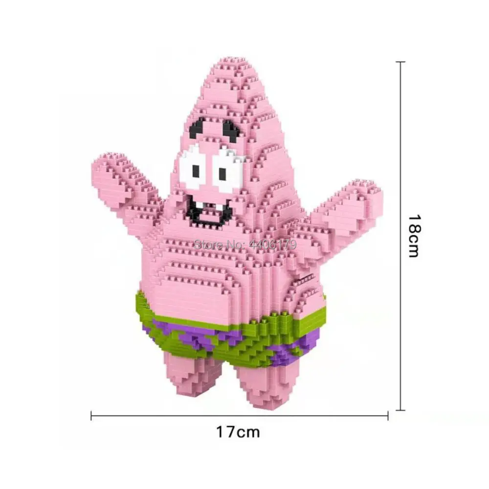 

hot LegoINGlys creators cartoon america picture SpongeBob Patrick Star nano micro diamond building block model bricks toys gifts