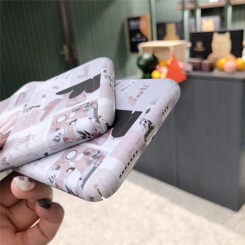 Мультяшный розовый чехол для телефона для iphone 6, 6s, 7, 8 Plus, X, XS, MAX, XR, 11 Pro, Ультратонкий Жесткий чехол из поликарбоната
