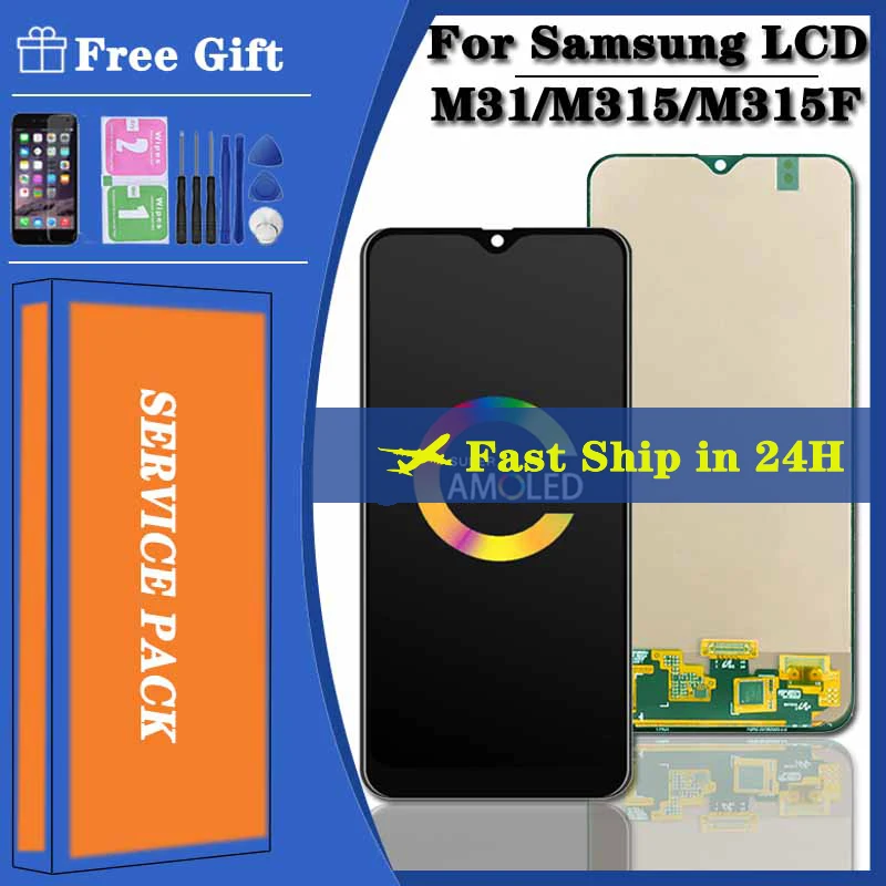 Новый оригинальный 6 4 'ɺMOLED для Samsung Galaxy M31 LCD M315 M315F ЖК-дисплей сенсорный экран