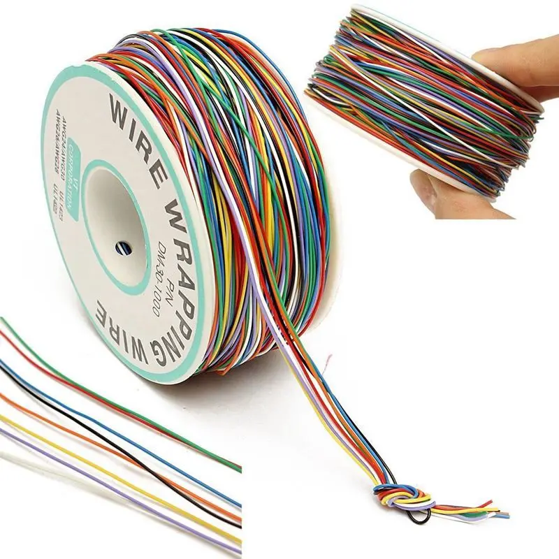 250 м 8-провод Цветной изолированный P/N B-30-1000 30AWG провода Обёрточная бумага пинг кабель Обёрточная бумага