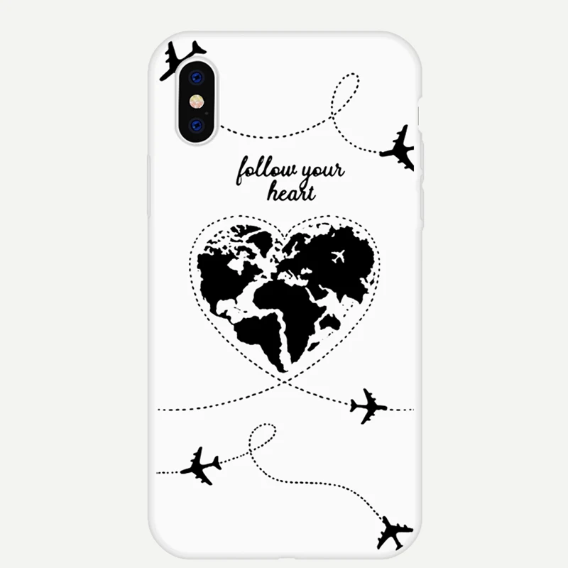 Для iPhone X XR XS MAX 8 7 6 S 6 S чехол силиконовый карта мира путешествия самолет мягкая задняя крышка для iPhone11 8 7 6 S Plus X чехол для телефона - Цвет: A202443