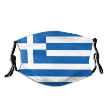 

Flag Of Greece Unisex Reusable Mouth Face Mask Anti Bacterial Dust Protection Cover Respirator Muffle Mask with Filters