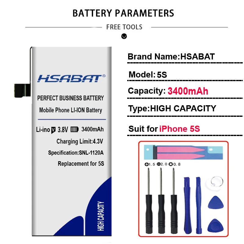 Аккумулятор HSABAT 4000 мАч для iphone 6s 7 8 для iphone 6 5S 5 SE для iphone 6s Plus 6s plus/7plus 7plus/8plus 8plus