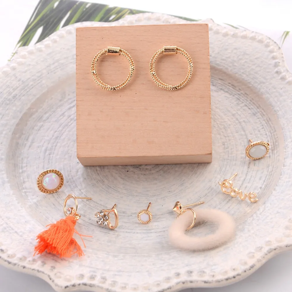 Винтажный 12 шт луна серьги женские Jewely бахромой плюшевые серьги женские ювелирные серьги набор женские ювелирные аксессуары горячие ea3