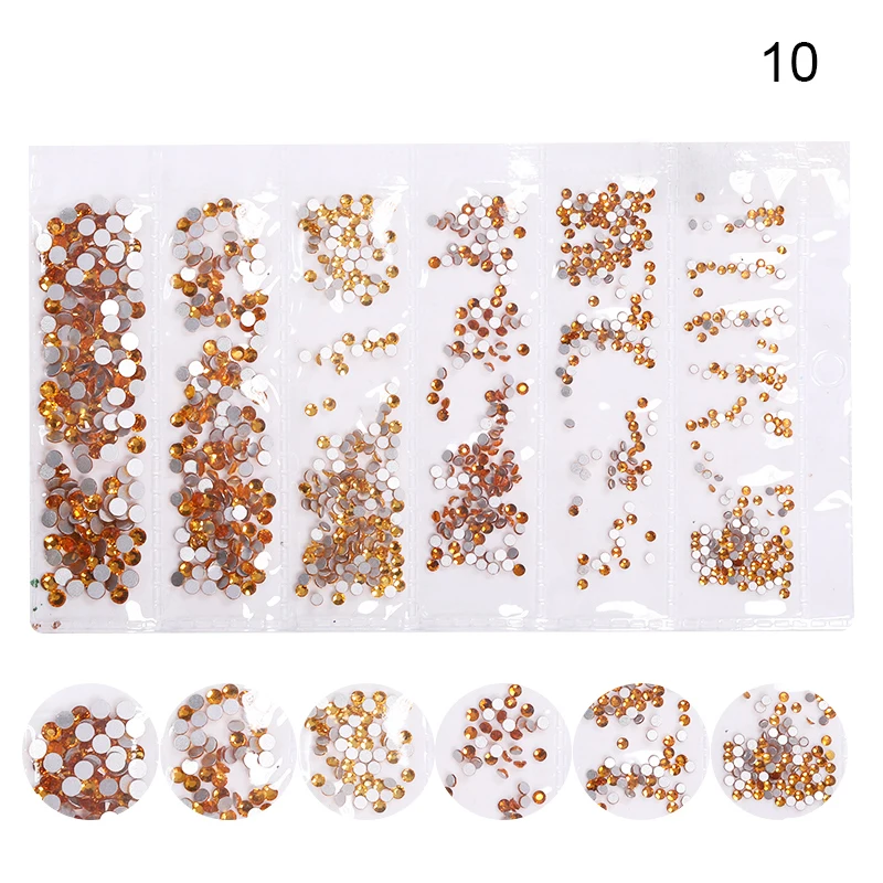 10 1700pcs Multi-size Glass 3D Rhinestones Set Nail Art Design Gems Nail Decorations Crystal Strass AB Stones Manicure Decorations - Цвет: 10