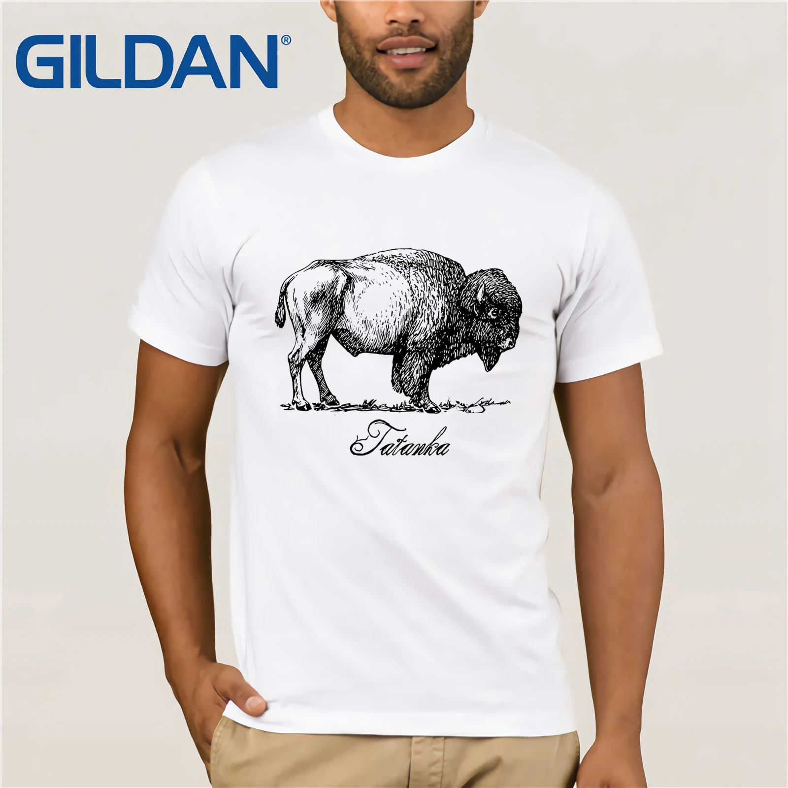 halvleder Afdæk tag et billede Buffalo Animal T Shirt Tatanka Bison Summer Fashion Men's Short Sleeve T  Shirt|T-Shirts| - AliExpress