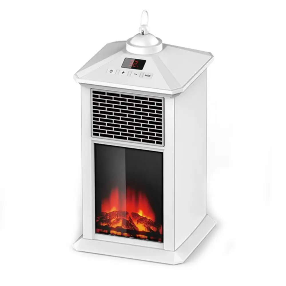 White Heater Электрический обогреватель для камина, портативные обогреватели с эффектом 3D пламени, термостат, 400 Вт, черный - Цвет: White Heater