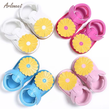 

ARLONEET Sweet 0-18M Baby Infant Kid Girl Soft Sole Flower Sandals Crib Shoes Toddler Summer Princess Sunflower Sandal Shoes