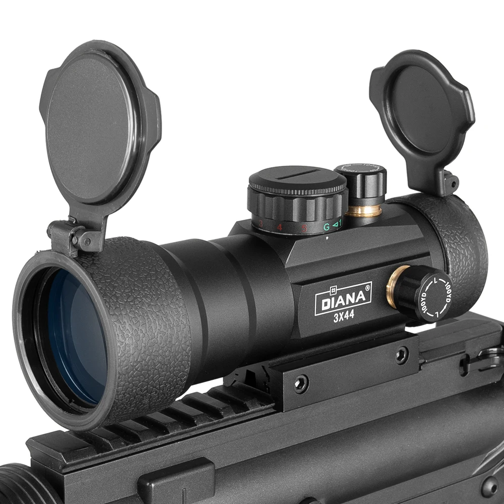 1X40 2X40 3X42 3X44RD Tactical Hunting Red Green Dot Sight Scope Optics Riflescope Fit 11/20mm Rail Collimator Sight DIANA red dot sight,holographic collimator