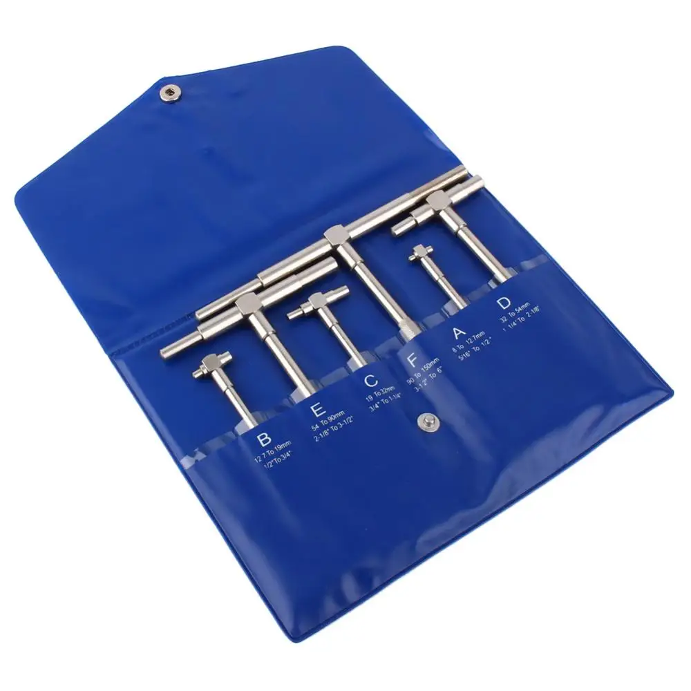 

8-150mm (5/16 "-6") Telescoping Gauge set, 6pcs / set, internal gauge, Hole Gauges for Quick inside measurements of holes Tools