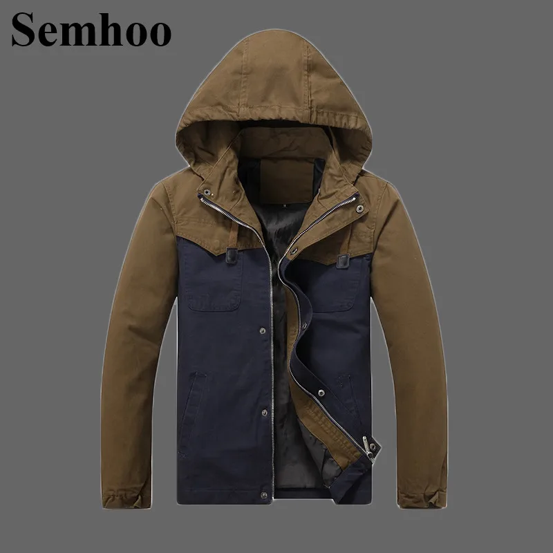 Mens Jackets And Coats Men's Hooded Coat Casual Fashion Trend Simple Wild Plus Size Male Patchwork Outwearing Working Jacket