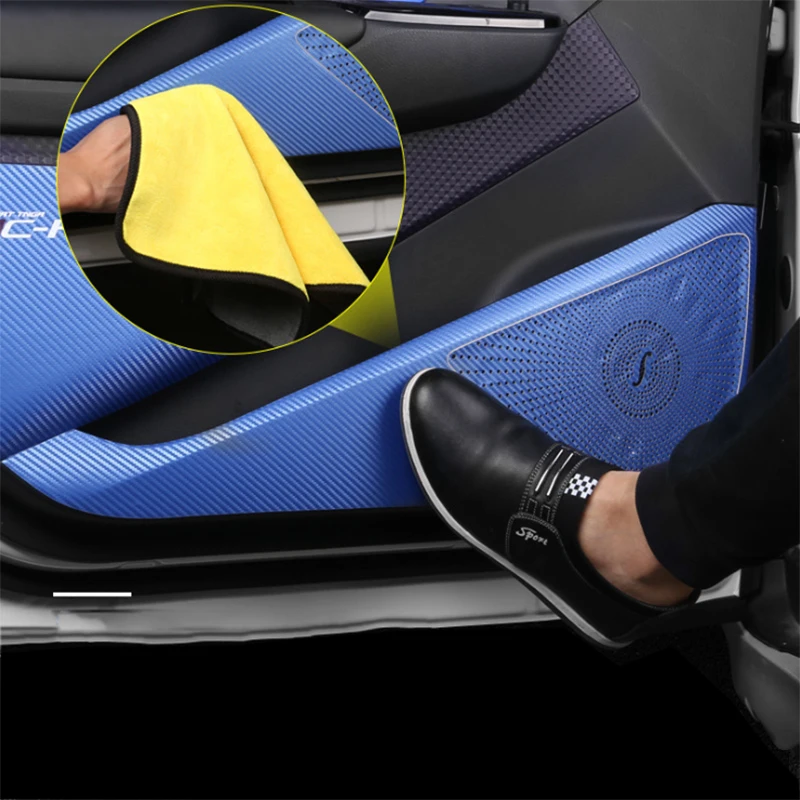 

Carbon Fiber Anti-kick Pad Door Protective Pad Modification Parts Dedicated For Toyota C-HR CHR Interior Accessories