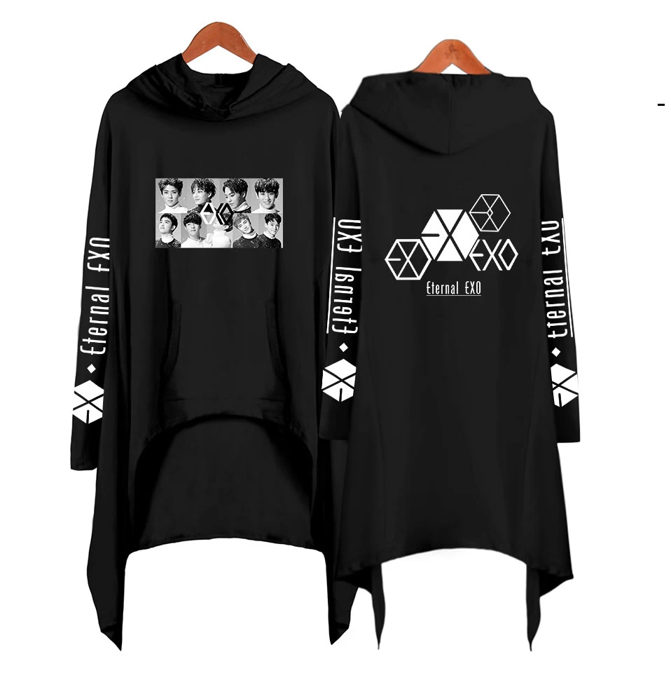 EXO Ablum Ulzzang толстовки Толстовка модная богемная Толстовка Женская длинная и свободная Женская Harajuku толстовки для девочек пуловеры