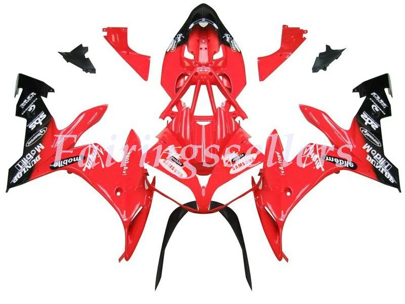 

4Gifts New Injection ABS Full Fairing Fit For Yamaha R1 2004 2005 2006 04 05 06 YZF R1 Full Fairings Kit Red Black