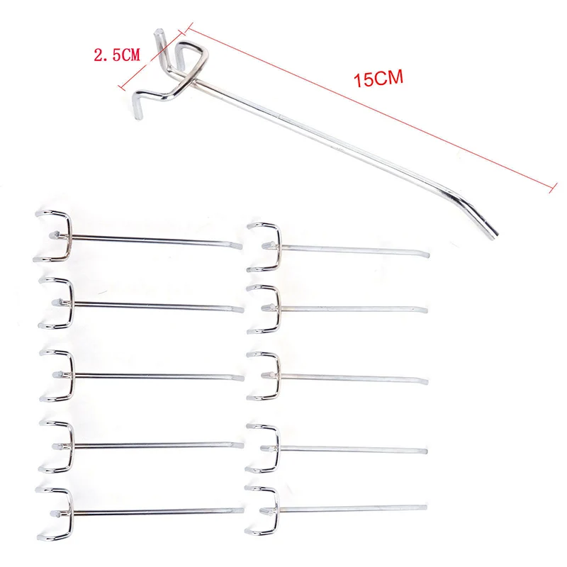 

10 Pcs 5/10/15cm Storage Garage Hanging Tool Storage Hooks Pegboard Hook Assortment Organizer Hang Kit Market Multi-Purpose Hook