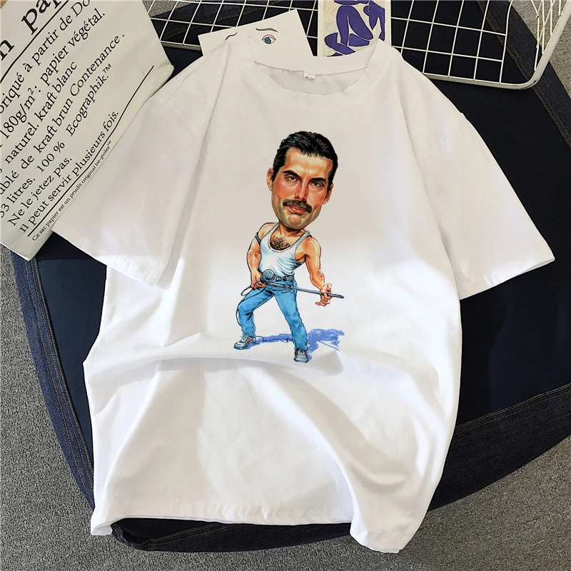 Graphic tees tops Lead singer of rock queen tshirts women funny t shirt white Tops casual short Camisetas Mujer_T-Shirt