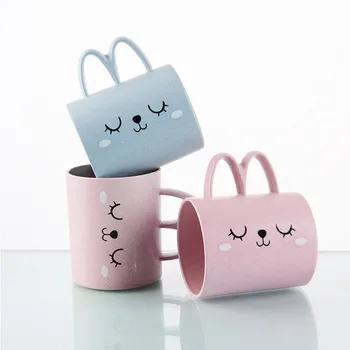 

1pcs 250ml Baby CupS Drinking water Brush Teeth Washing Cup Children Infant baby Milk Cup with Handle Breakfast Mug Drink D