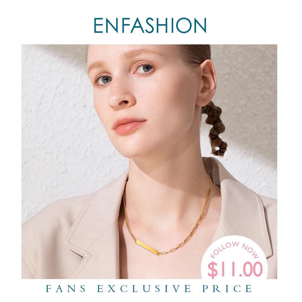 Женское Ожерелье чокер ENFASHION ожерелье из нержавеющей стали золотого цвета с