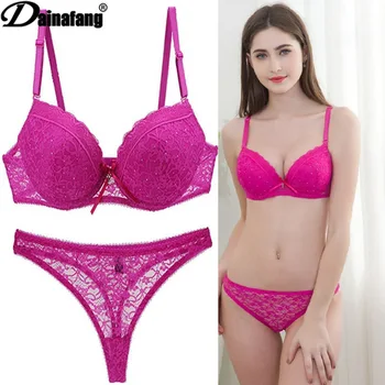 

Underwear Lace Push Up Bras For Women Lingerie Brassire Plus Size Candy Colors Bras Sets Large big Cup 70-95BCDE Bralette Sets