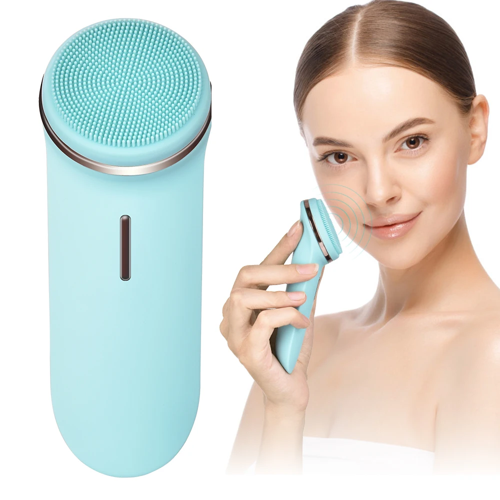

2 in 1 EMS Electric Face Cleansing Silicone Brush Waterproof Deep Washing Face Massager Blackhead Remover Rechargeable device