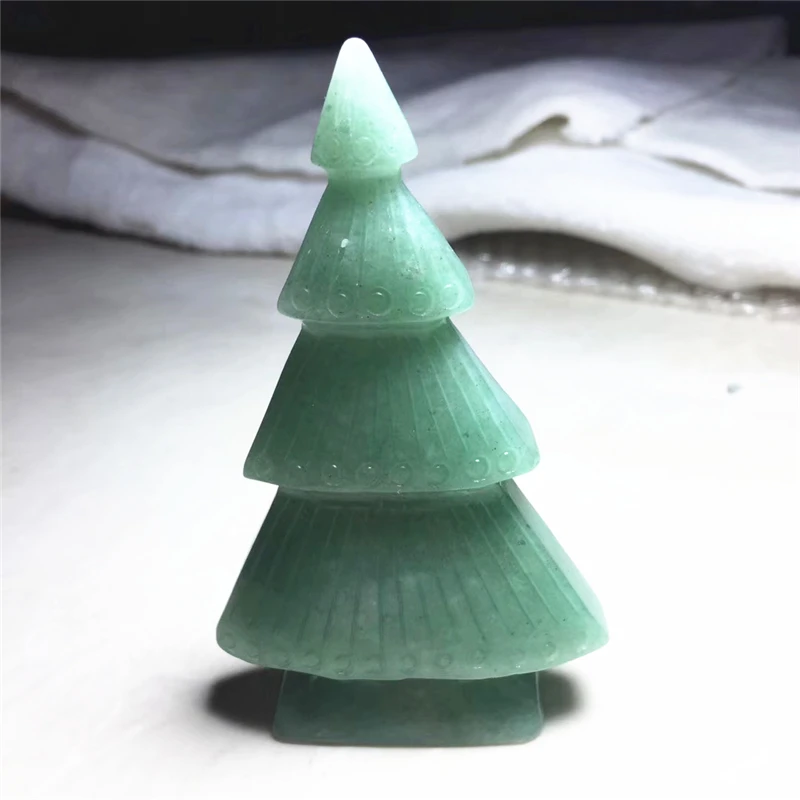 

10cm natural quartz crystal dongling jade Christmas tree family decoration Christmas gift