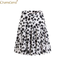 Винтажная Повседневная плиссированная Женская юбка большого размера плиссированная юбка средней талии трапециевидная белая высокая талия женские плиссированные юбки с принтом Jul