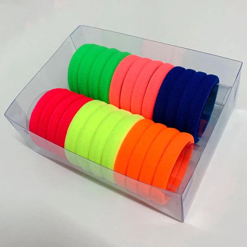 24PCS Mädchen black elastic Haar Gummibänder Große Bunte Haar Krawatte Für Frauen Pferdeschwanz Halter Gum Seil kinder Haar zubehör Set – Detail 9