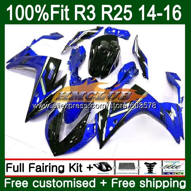 Инъекций для YAMAHA YZF R3 R25 YZFR25 Синий Прохладный 63CL. 64 YZF-R3 YZF-R25 R 25 YZFR3 14, 15, 16, 17, обтекатель oem